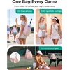 image:imageBAGSMART Tennis Gym Bag for Women 3in1 Sports Duffle Sling Backpack  Fits 40oz Tumblers 156 Laptop amp Shoes Converts to a Gym Duffle Travel Sling or Court Backpack for 2 RacketsPaddlesRPuff White