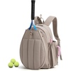 image:imageBAGSMART Tennis Gym Bag for Women 3in1 Sports Duffle Sling Backpack  Fits 40oz Tumblers 156 Laptop amp Shoes Converts to a Gym Duffle Travel Sling or Court Backpack for 2 RacketsPaddlesHSand Brown