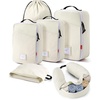 image:imageBAGSMART 6 Set Packing Cubes for Travel with Budget Airline Neck Pillow  Travel essentials Premium Taslan luggage organizers for all suitcases Ultimate budget airline hack 100 Personal item safeBeige