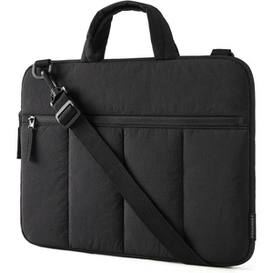 image:imageBAGSMART 1314 Inch Laptop Sleeve with Handle and Accessory Pocket for Work  Quilted Laptop Bag for Women with Shoulder Strap Compatible with M5 MacBook Air 13Pro 14 HP Dell Lenovo ASUS for TripSBlack