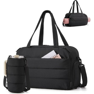 image:imageBAGSMART 2 Set Gym Bag for Women Yoga Bag with Water Bottle Holder Camel  For yoga travel sports dance 25L pilates bag overnight duffle bagBlack