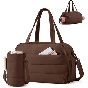 image:imageBAGSMART 2 Set Gym Bag for Women Yoga Bag with Water Bottle Holder Camel  For yoga travel sports dance 25L pilates bag overnight duffle bagChocolate