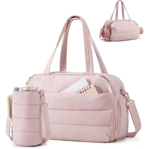 image:imageBAGSMART 2 Set Gym Bag for Women Yoga Bag with Water Bottle Holder Camel  For yoga travel sports dance 25L pilates bag overnight duffle bagPink