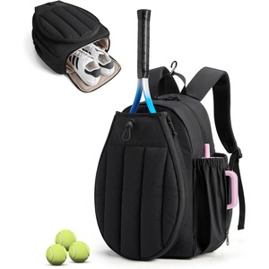 image:imageBAGSMART Tennis Gym Bag for Women 3in1 Sports Duffle Sling Backpack  Fits 40oz Tumblers 156 Laptop amp Shoes Converts to a Gym Duffle Travel Sling or Court Backpack for 2 RacketsPaddlesEJet Black