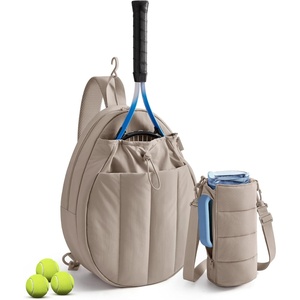 image:imageBAGSMART Tennis Gym Bag for Women 3in1 Sports Duffle Sling Backpack  Fits 40oz Tumblers 156 Laptop amp Shoes Converts to a Gym Duffle Travel Sling or Court Backpack for 2 RacketsPaddlesTSand Brown