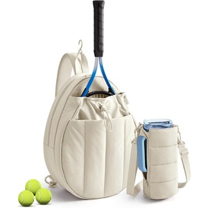 image:imageBAGSMART Tennis Gym Bag for Women 3in1 Sports Duffle Sling Backpack  Fits 40oz Tumblers 156 Laptop amp Shoes Converts to a Gym Duffle Travel Sling or Court Backpack for 2 RacketsPaddlesRPuff White