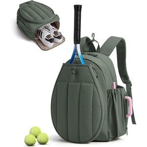 image:imageBAGSMART Tennis Gym Bag for Women 3in1 Sports Duffle Sling Backpack  Fits 40oz Tumblers 156 Laptop amp Shoes Converts to a Gym Duffle Travel Sling or Court Backpack for 2 RacketsPaddlesMSlate Green
