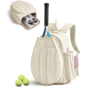 image:imageBAGSMART Tennis Gym Bag for Women 3in1 Sports Duffle Sling Backpack  Fits 40oz Tumblers 156 Laptop amp Shoes Converts to a Gym Duffle Travel Sling or Court Backpack for 2 RacketsPaddlesGBeige
