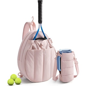 image:imageBAGSMART Tennis Gym Bag for Women 3in1 Sports Duffle Sling Backpack  Fits 40oz Tumblers 156 Laptop amp Shoes Converts to a Gym Duffle Travel Sling or Court Backpack for 2 RacketsPaddlesQCandy Pink
