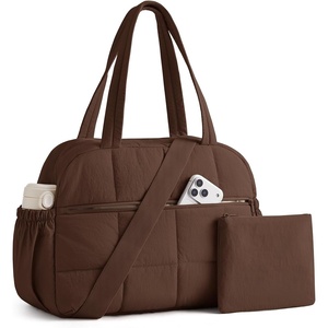 image:imageBAGSMART Small Gym Bag for Women 2 Set Travel Duffel Bags Camel  20L small gym bag cute duffle bag for travel lightweight carry on bag weekender overnight bag hospital bagChocolate