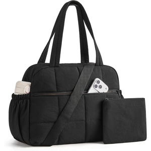 image:imageBAGSMART Small Gym Bag for Women 2 Set Travel Duffel Bags Camel  20L small gym bag cute duffle bag for travel lightweight carry on bag weekender overnight bag hospital bagBlack