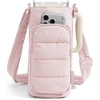 image:imageBAGSMART 40oz Water Bottle Holder with Strap Quilted Crossbody Purse Drink Carrier Gym Accessories for WomenPink