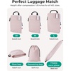 image:imageBAGSMART 6 Set Compression Packing Cubes Travel Essentials with Neck Pillow  Premium taslan organizer bags for budget airline carryons luggage suitcases closets cruisesBeige