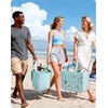 image:imageBAGSMART Beach Bag for Women Waterresistant Rubber Tote Bag Sandproof Vacation Essentials for Summer Swim Cruise PoolLight Pink