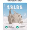 image:imageBAGSMART Boxy Tote Bag for Women Crossbody Bag with Zipper Crush Bow Purses for Travel Work CollegeBurgundy Bay