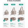image:imageBAGSMART Boxy Tote Bag for Women Crossbody Bag with Zipper Crush Bow Purses for Travel Work CollegeCream