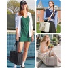 image:imageBAGSMART Boxy Tote Bag for Women Crossbody Bag with Zipper Crush Bow Purses for Travel Work CollegeDeep Marina