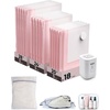 image:imageBAGSMART Vacuum Seal Storage Bags for Clothing Travel 18 Pack Travel Essentials Bundle includes Laundry Bag amp Waterproof Shoe Bag amp TSA Approved Toiletry Bag Hand Pump IncludedPink