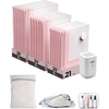 image:imageBAGSMART Vacuum Seal Storage Bags for Clothing Travel 18 Pack Travel Essentials Bundle includes Laundry Bag amp Waterproof Shoe Bag amp TSA Approved Toiletry Bag Hand Pump IncludedPink