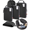 image:imageBAGSMART 6 Set Compression Packing Cubes Travel Essentials with Neck Pillow  Premium taslan organizer bags for budget airline carryons luggage suitcases closets cruisesBlack