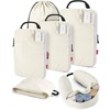image:imageBAGSMART 6 Set Compression Packing Cubes Travel Essentials with Neck Pillow  Premium taslan organizer bags for budget airline carryons luggage suitcases closets cruisesBeige
