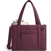 image:imageBAGSMART Boxy Tote Bag for Women Crossbody Bag with Zipper Crush Bow Purses for Travel Work CollegeBurgundy Bay