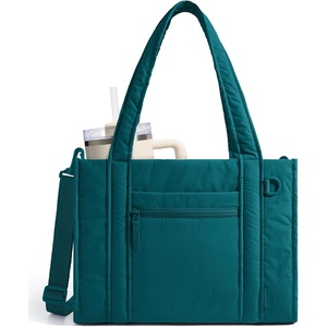 image:imageBAGSMART Boxy Tote Bag for Women Crossbody Bag with Zipper Crush Bow Purses for Travel Work CollegeDeep Marina