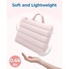 image:imageBAGSMART 156 Inch Laptop Sleeve with Pocket Puffy Laptop Case for Work  Quilted Laptop Bag for Women with Strap Portable M5 MacBook Pro 16 HP Dell Lenovo ASUS for CollegeBaby Pink