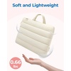 image:imageBAGSMART 156 Inch Laptop Sleeve with Pocket Puffy Laptop Case for Work  Quilted Laptop Bag for Women with Strap Portable M5 MacBook Pro 16 HP Dell Lenovo ASUS for CollegeSLight Beige