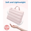 image:imageBAGSMART 156 Inch Laptop Sleeve with Pocket Puffy Laptop Case for Work  Quilted Laptop Bag for Women with Strap Portable M5 MacBook Pro 16 HP Dell Lenovo ASUS for CollegeSCoffee Brown