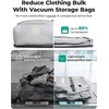 image:imageBAGSMART 2 Pack Travel Vacuum Storage Bags with Electric Pump Gray  Airtight Space Saver Compression Bags for Clothes Down Jackets amp Suitcases Heavy Duty Waterproof Material with Air ValveLight Gray