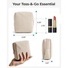 image:imageBAGSMART Small Corduroy Makeup Bag Cosmetic Pouch for Women with Pocket  For Purse Toiletry Pouch Soft Mini Cosmetics Bag Travel Essentials Cute Make Up Pouch with Slipin Pocket01Baby Pink Mini