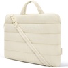 image:imageBAGSMART 156 Inch Laptop Sleeve with Pocket Puffy Laptop Case for Work  Quilted Laptop Bag for Women with Strap Portable M5 MacBook Pro 16 HP Dell Lenovo ASUS for CollegeLight Beige