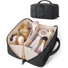 image:imageBAGSMART FlatOpen Makeup Bag Travel Cosmetic Organizer Bag for Women  Opens flat to easy access stays organized Lightweight waterresistant with dual zippers For travel home or daily useBlack