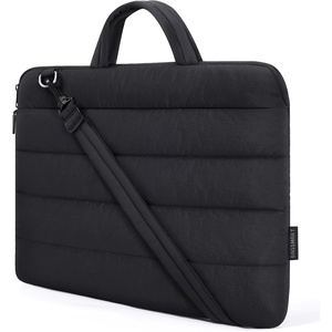 image:imageBAGSMART 156 Inch Laptop Sleeve with Pocket Puffy Laptop Case for Work  Quilted Laptop Bag for Women with Strap Portable M5 MacBook Pro 16 HP Dell Lenovo ASUS for CollegeSBlack