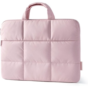 image:imageBAGSMART Laptop Sleeve 13314 Inch Puffer Slim Protective Case for Women  Laptop Bag Cover for Work Business Trip College Compatible with MacBook NeoPro HP DellBaby Pink