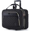 image:imageBAGSMART 173 Inch Rolling Laptop Bag for Women and Men Briefcase With Wheels Computer Case for Work Travel Business Quilted BlackQuilted Black