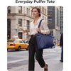 image:imageBAGSMART Puffer Tote Bag for Women Expandable Teacher Handbag wPouchCoffee Brown