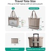 image:imageBAGSMART Puffer Tote Bag for Women Expandable Teacher Handbag wPouchCoffee Brown