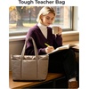 image:imageBAGSMART Puffer Tote Bag for Women Expandable Teacher Handbag wPouchCoffee Brown