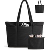 image:imageBAGSMART Puffer Tote Bag for Women Expandable Teacher Handbag wPouchJet Black