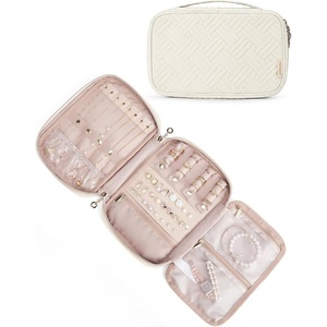 image:imageBAGSMART Travel Jewelry Organizer Tanglefree Necklaces CasePinkBeige