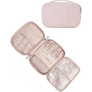 image:imageBAGSMART Travel Jewelry Organizer Tanglefree Necklaces CasePinkPink