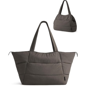 image:imageBAGSMART 2in1 Tote Bag for Women Puffy Trapezoid Work Travel HandbagDim Gray