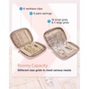 image:imageBAGSMART Jewelry Travel Organizer Case for Home Jewelry Organizer Storage Ring Binder Clear Bags Zipper Rolls Pouch for Necklaces Earrings Rings Bracelets Teal01Pink